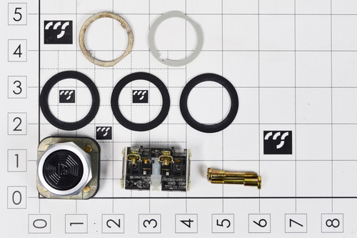 57020: PUSH BUTTON, BLACK, 30MM, W/1 N.O. CONTACT BLOCK, AB