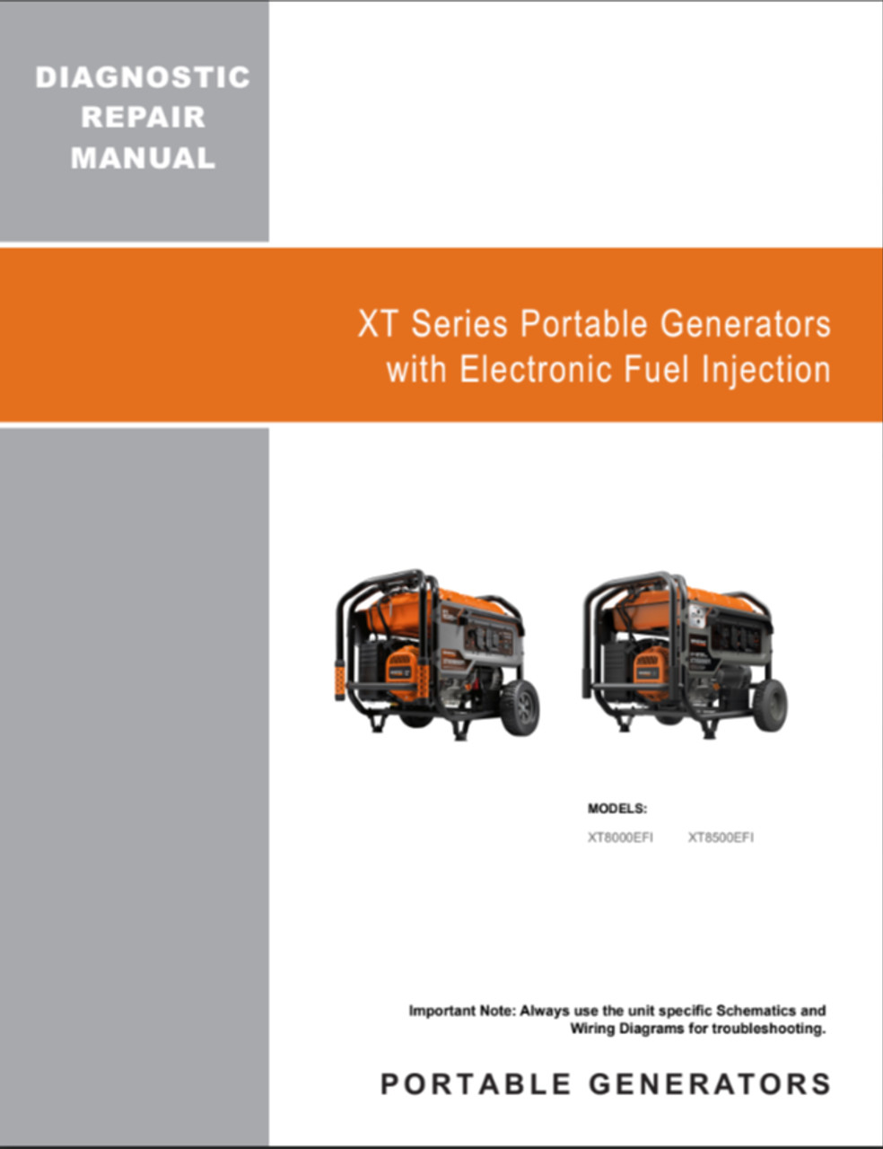 Generac A0000657508 Diagnostic Generator Repair Manual