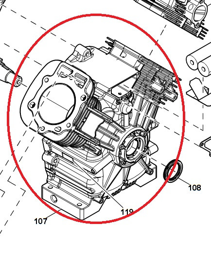 10000038352 GT999  Crankcase Assembly