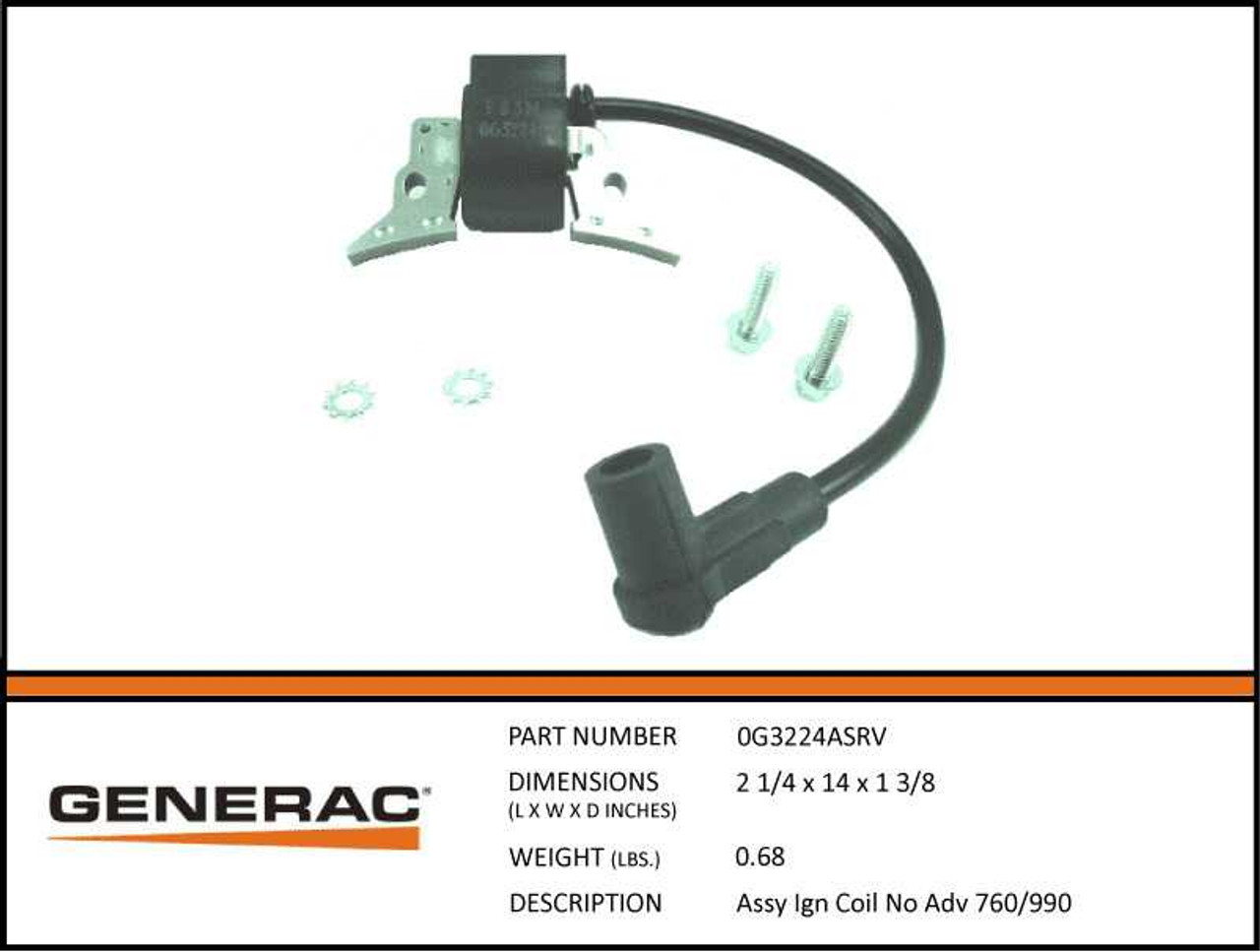 Generac 0G3224ASRV Ignition Coil