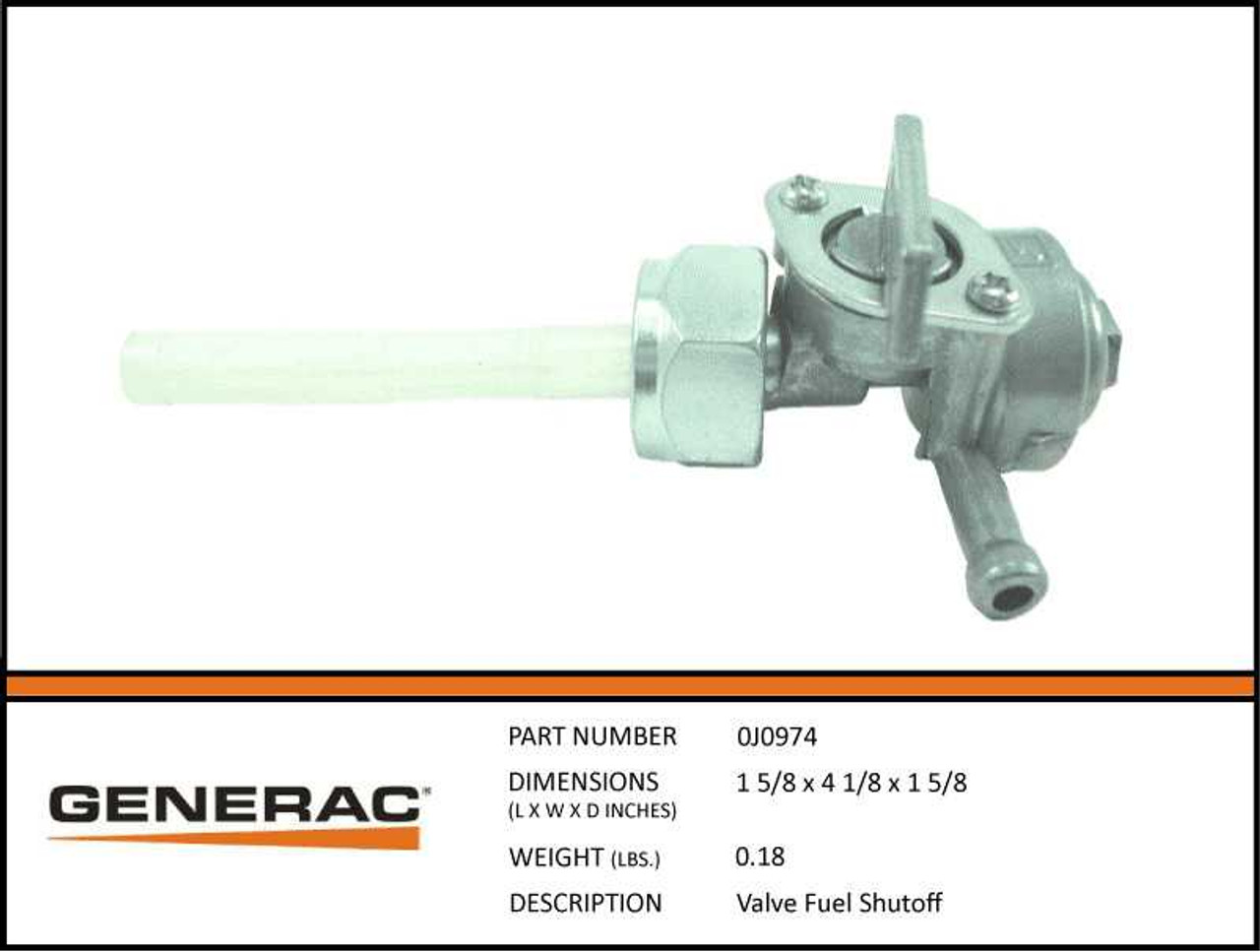 Generac 0J0974 Fuel Tank Shutoff | OEM | Generator Magic