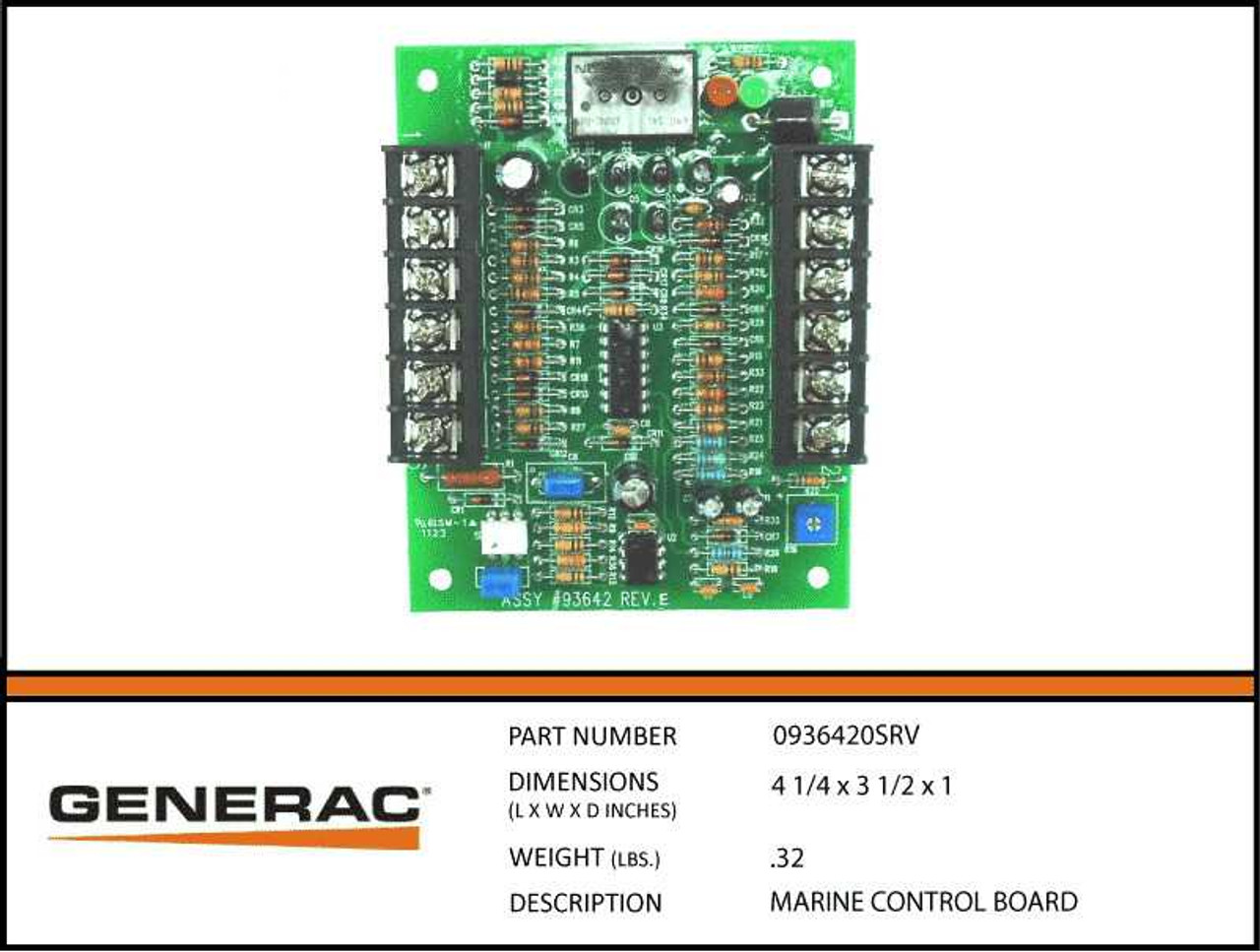 Generac 0936420SRV Marine Control Board