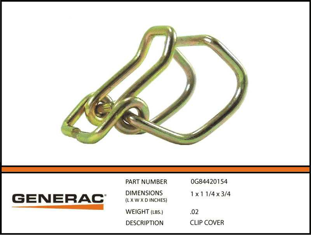 Generac 0G84420154 Clip Cover with Specs