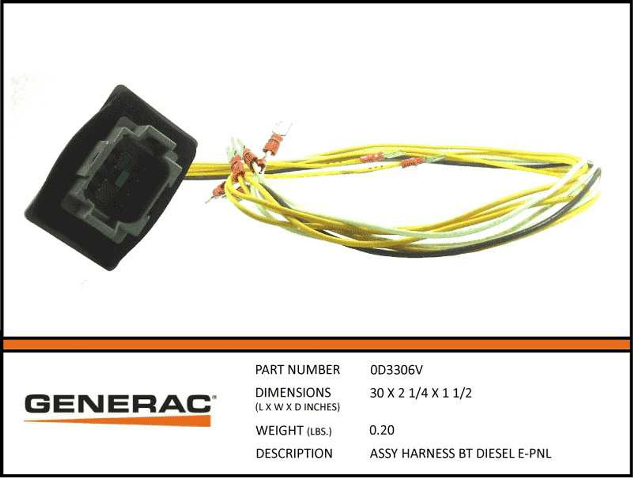 Generac 0D3306V Assembly Harness for Diesel Generator