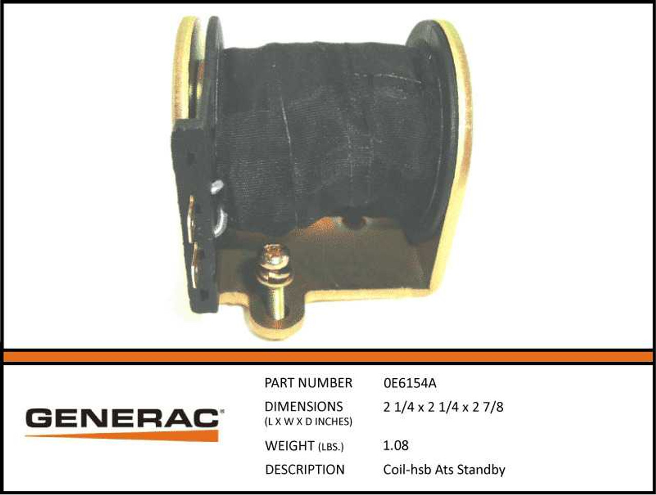 Generac Standby Lower Solenoid Coil for Generator with Specs