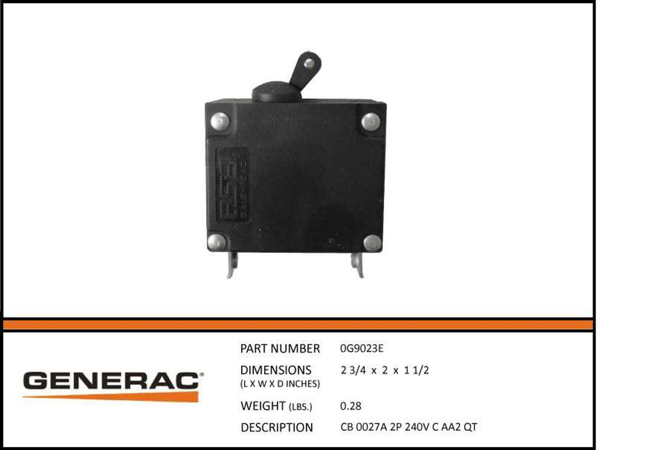 Generac 0G9023E 27 Amp Circuit Breaker for Generator