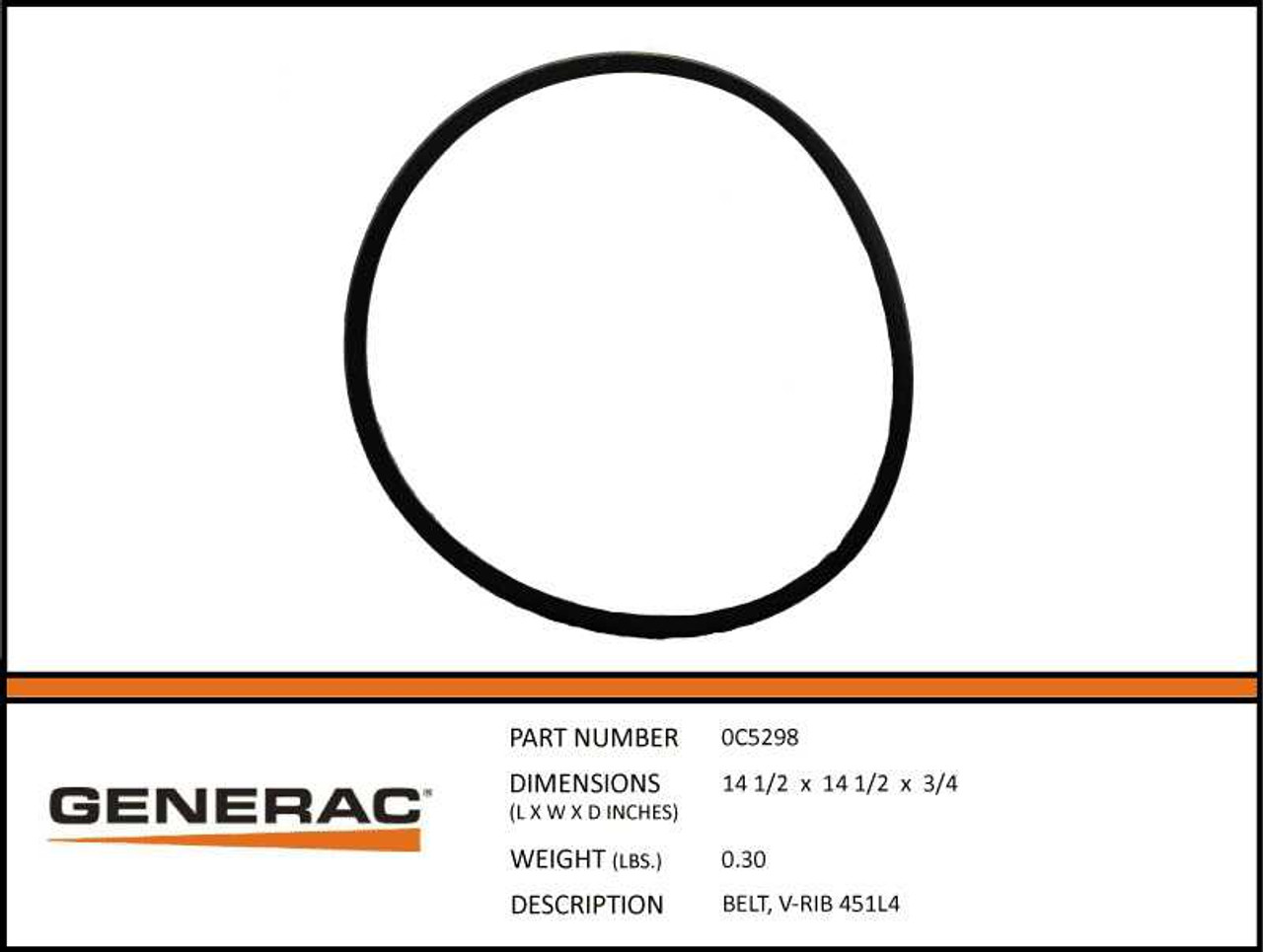 Generac 0C5298 Belt