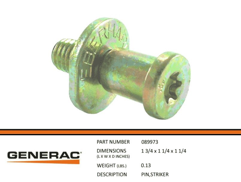 Generac G089973 Pin,Striker