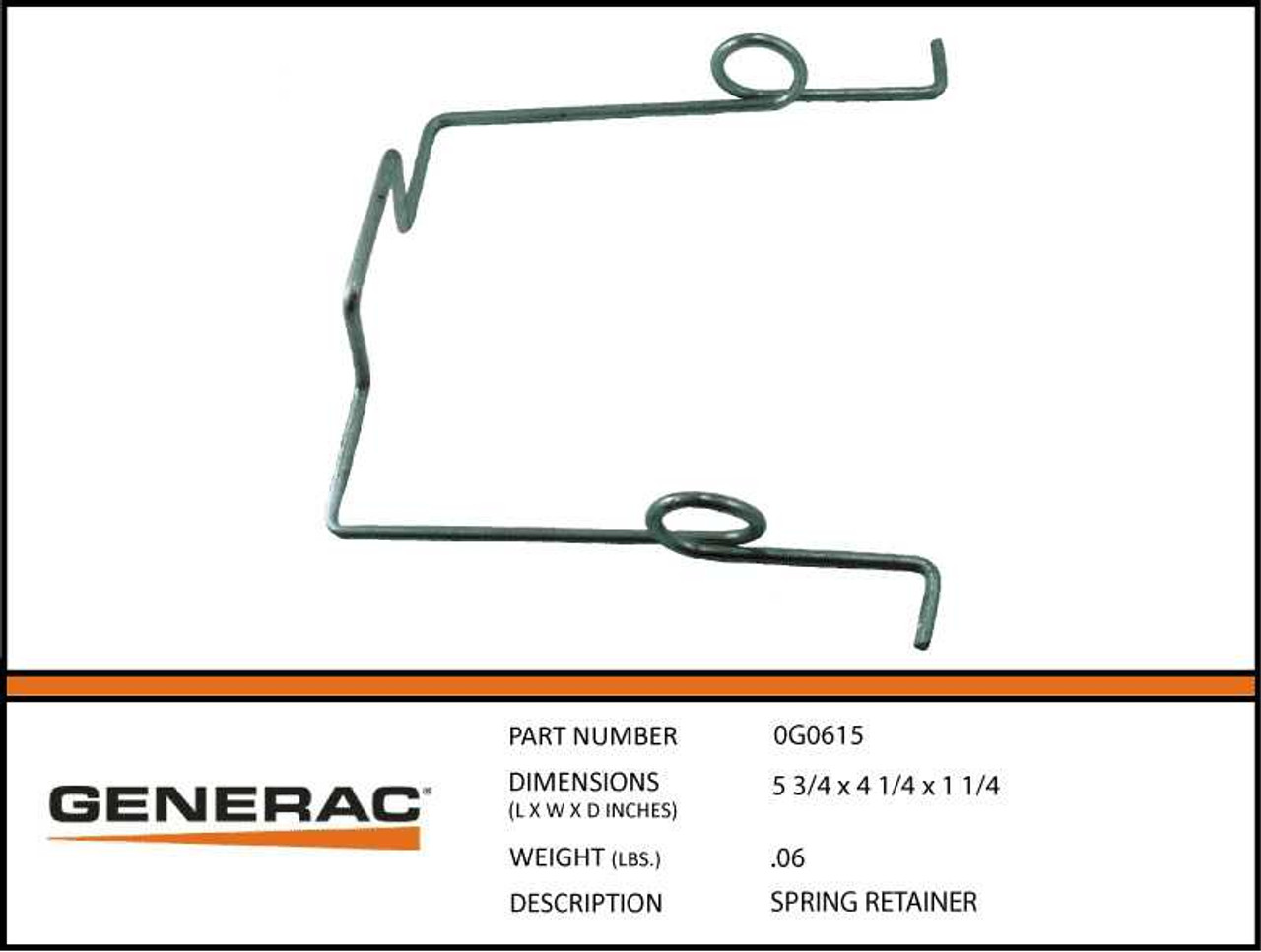 Generac 0G0615 Retainer Spring