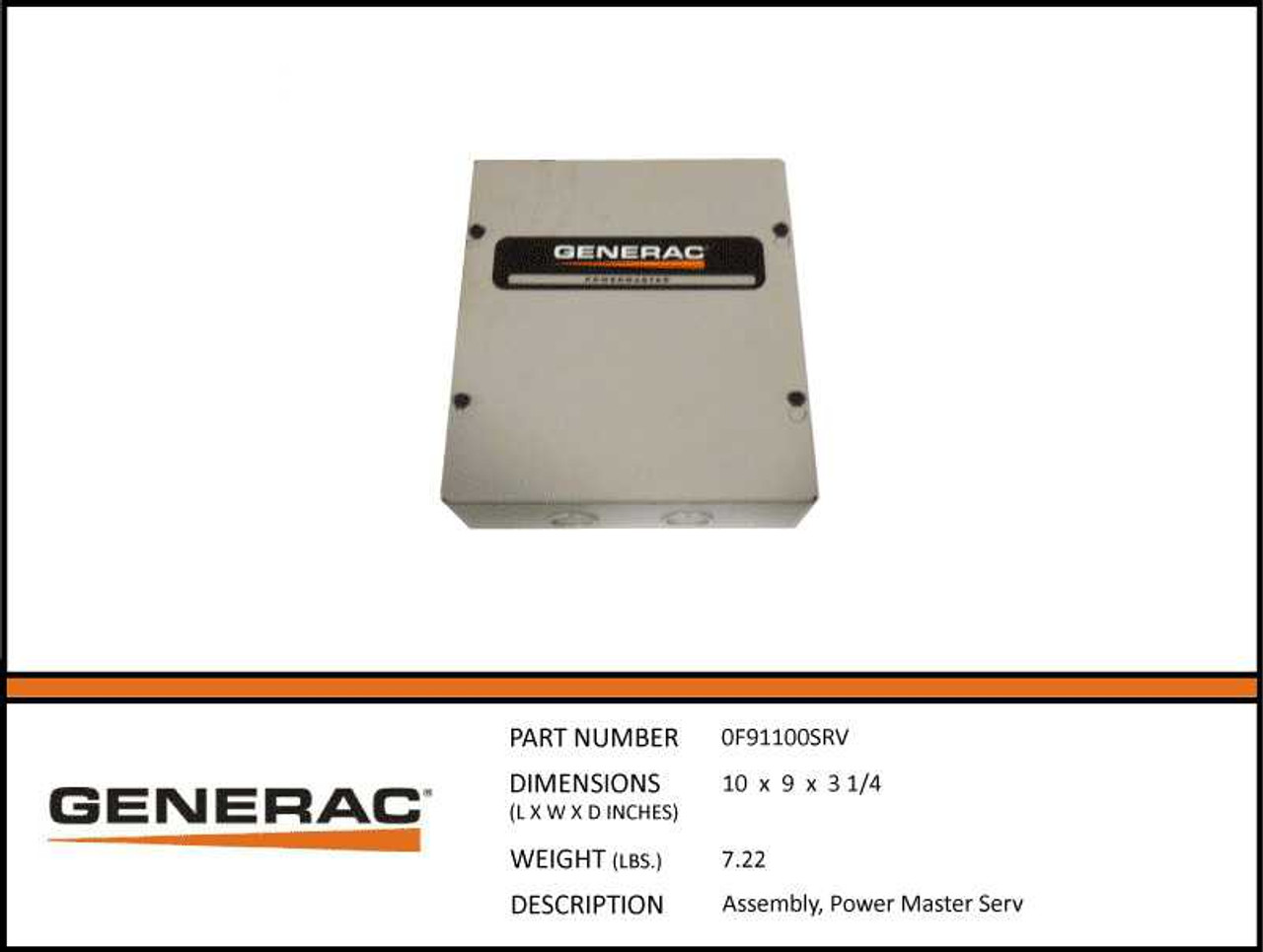 Generac 0F91100SRV