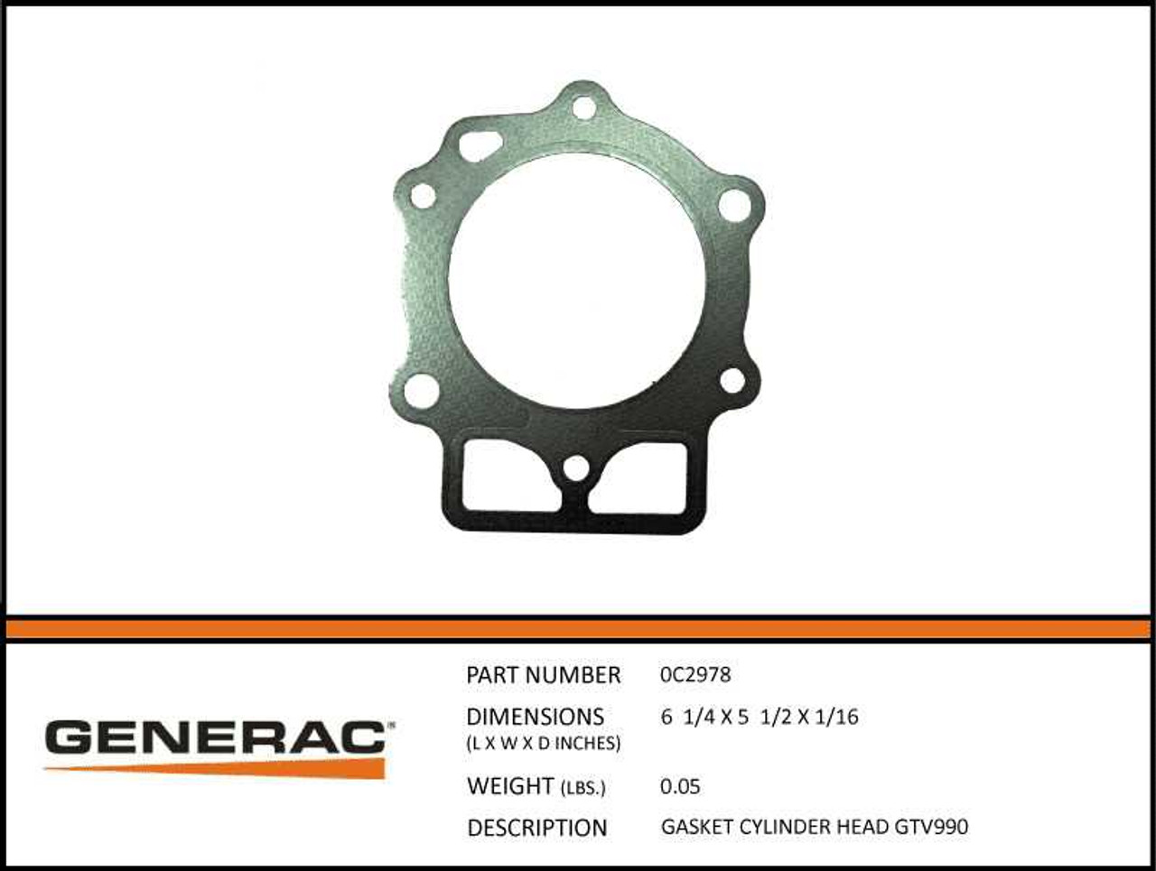 Generac 0C2978 Cylinder Head Gasket