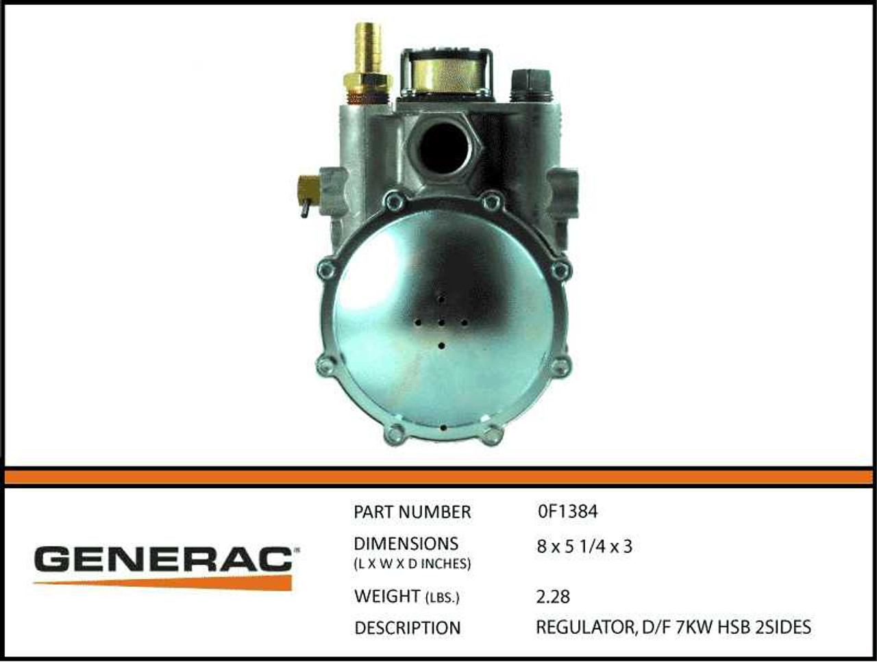 Generac 0F1384 Fuel Regulator Dual Fuel 7kW