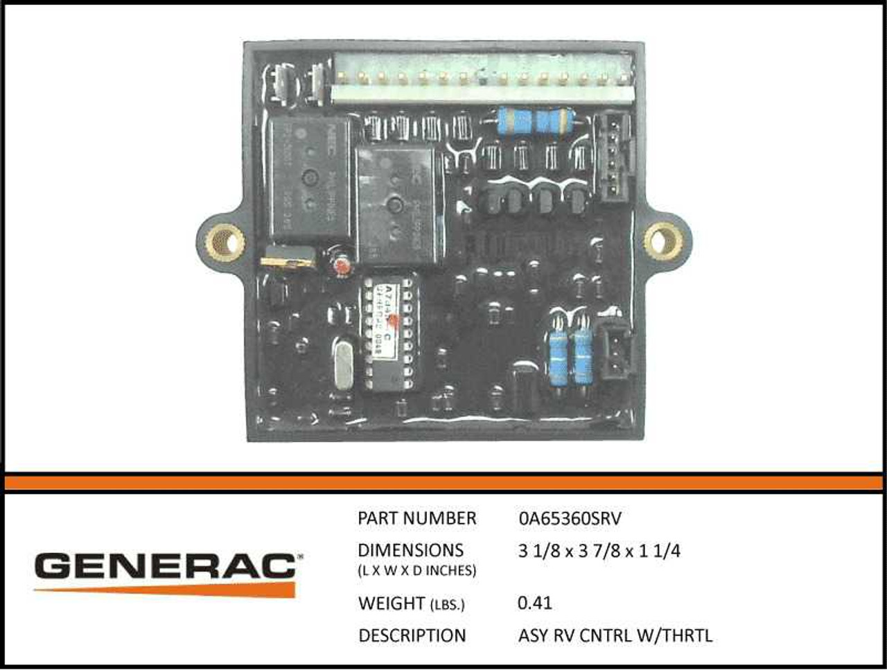 Generac 0A65360SRV Genuine OEM RV Controller with Throttle Assembly