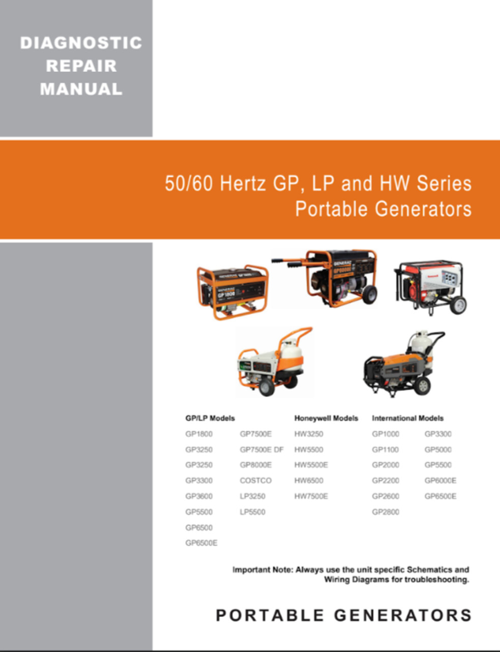 Generac 0H0285 Diagnostic Repair Manual