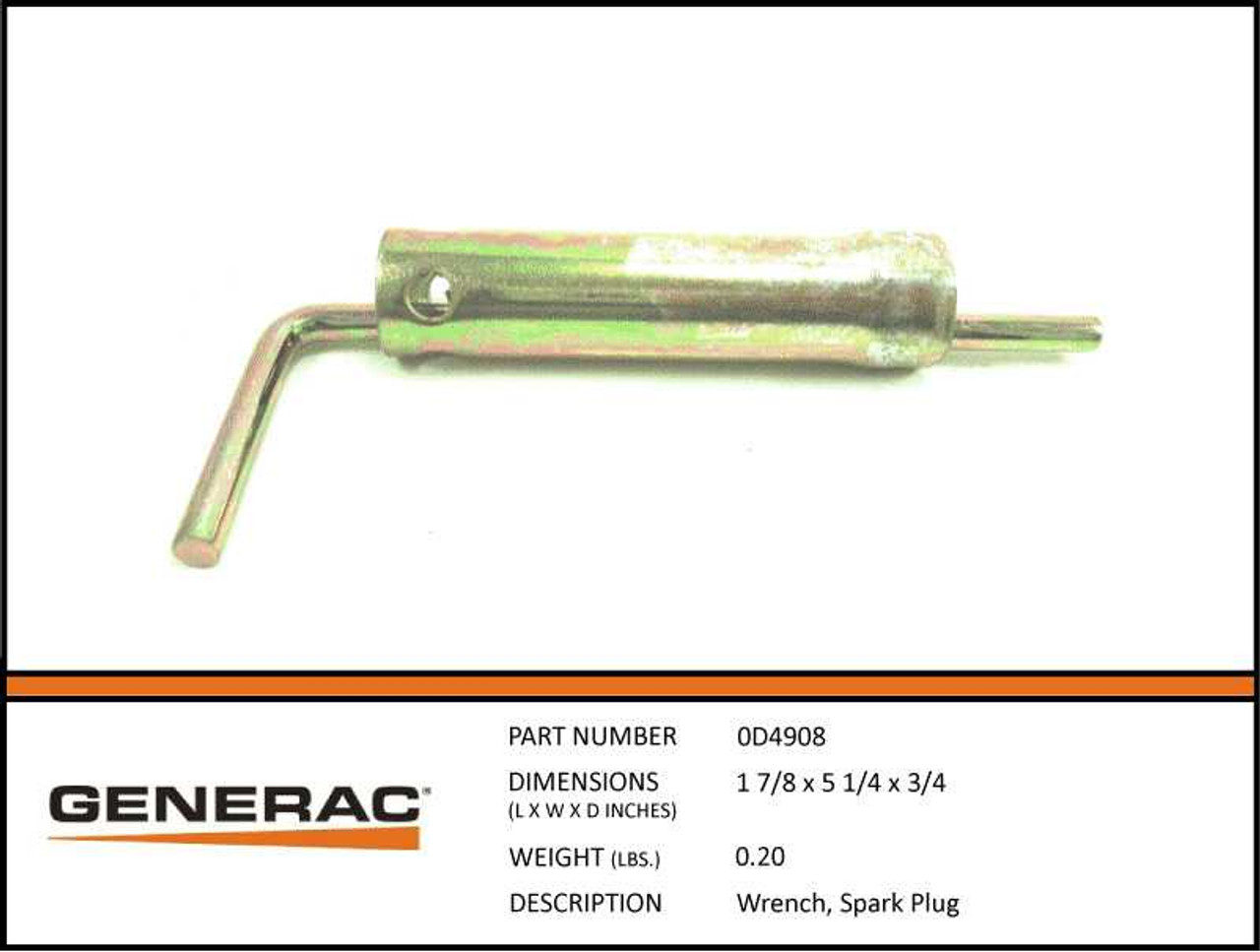 Generac 0D4908 Spark Plug 5/8 Wrench