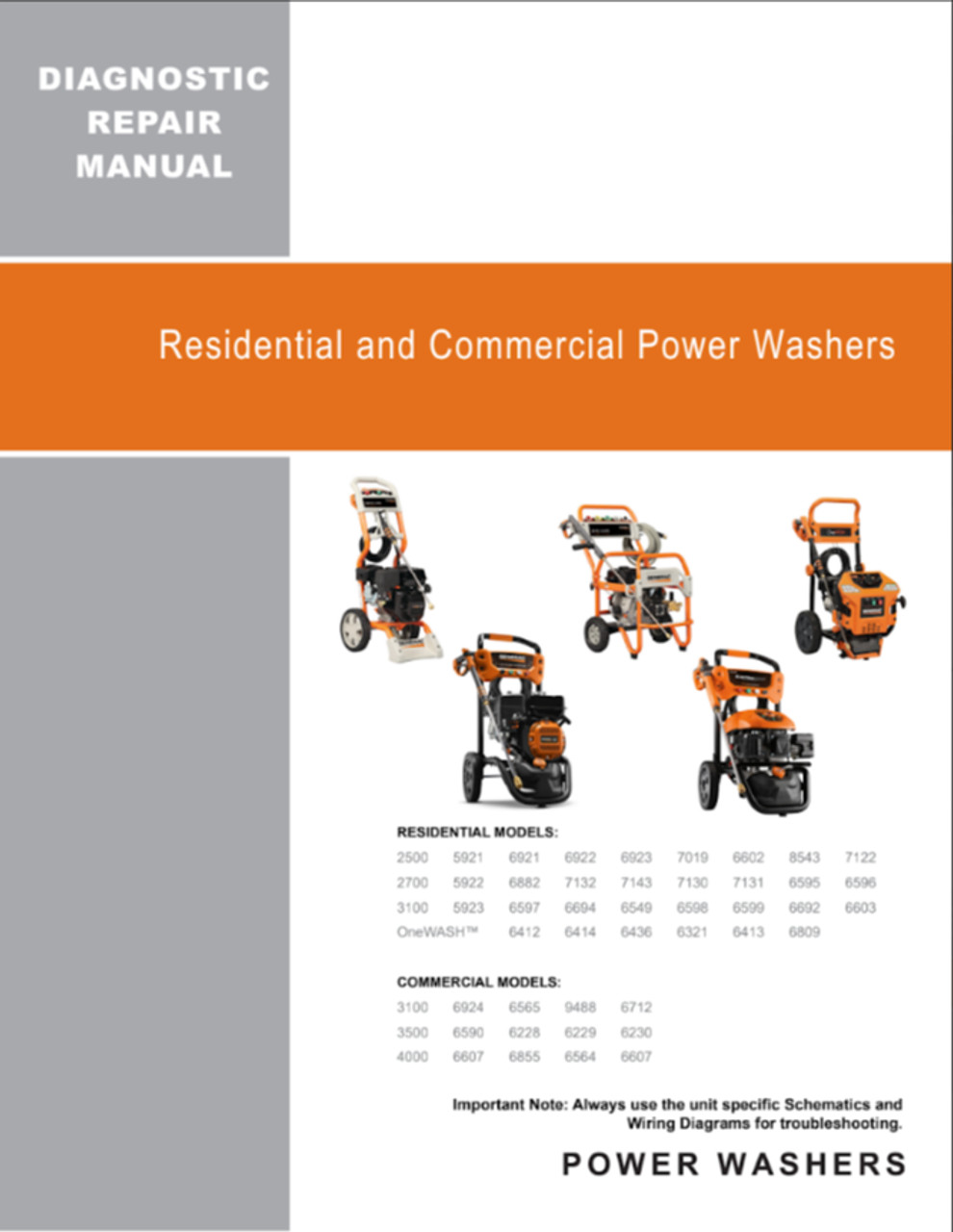 Generac 0H9175 Diagnostic Repair Manual Cover