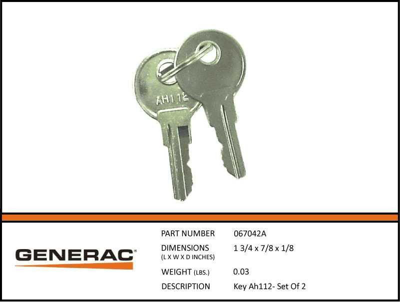 Generac 067042A Key | OEM Part | Generator Magic
