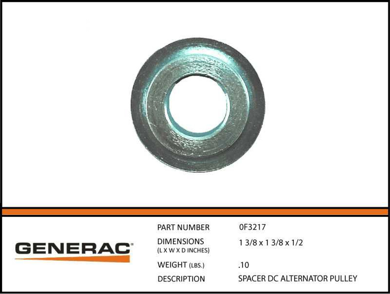 Generac 0F3217 Alternator Pulley Spacer