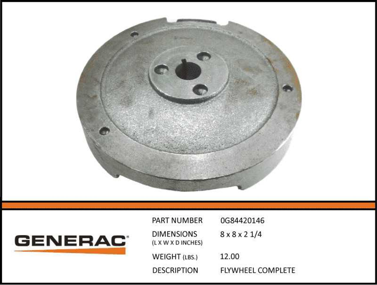 Generac 0G84420146 Flywheel Complete with Specs