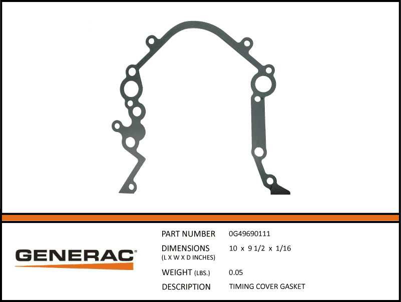 Generac 0G49690111 Timing Cover Gasket