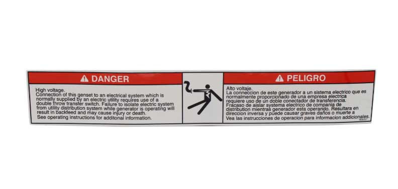 Decal Danger Standby Units Bi