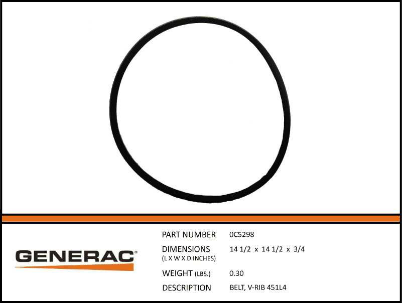 Generac 0C5298 V Rib Belt | Generator Magic