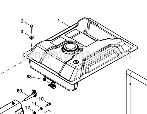 Generac 10000047791 Fuel Tank Assembly diagram