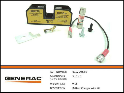 Generac 0G92540SRV Battery Charger Wire Kit for Generators