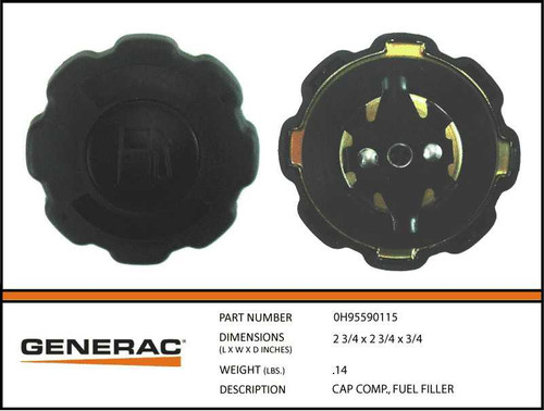 Generac 0H95590115 Fuel Filler Cap