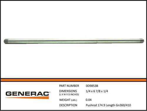 Generac 0D9853B Pushrod for GN360/410CC engines