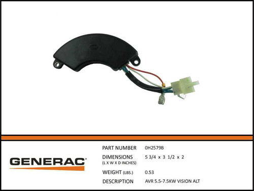 Generac 0H2579B 5.5-7.5KW Voltage Regulator Spec Sheet