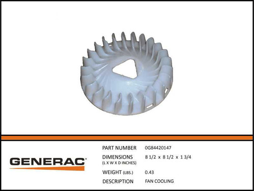 Generac 0G84420147 Cooling Fan with Specs