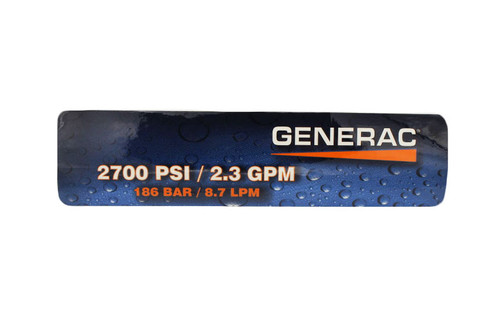 Decal G26 2700 Psi 2.3 Gpm