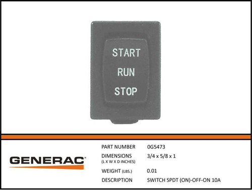 Generac 0G5473 On-Off-On Switch for generator