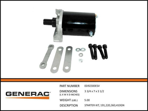 Generac 0D92300ESV Starter Kit