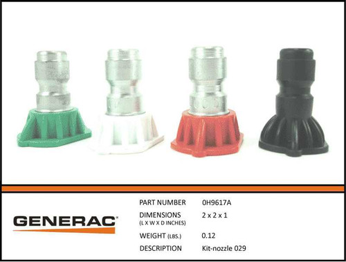 Generac 0H9617A Nozzle Kit 029 with Specs Generac 0H9617A Nozzle Kit 029 with Specs