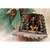 Maasai Heritage Nativity with figures in colorful patterned clothing gathered around baby Jesus in a manger, with two animals inside a rustic shelter.