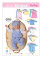 Butterick B5585 | Infants' Jacket, Dress, Tops, Rompers, Diaper Cover and Hat | Front of Envelope