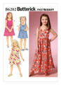 Butterick B6202 | Children's/Girls' Bow-Detail Dresses and Romper | Front of Envelope