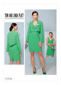 Vogue Patterns V1536 | Misses'/Misses' Petite Cropped Jacket and V-Neck, Princess Seam Dress | Front of Envelope