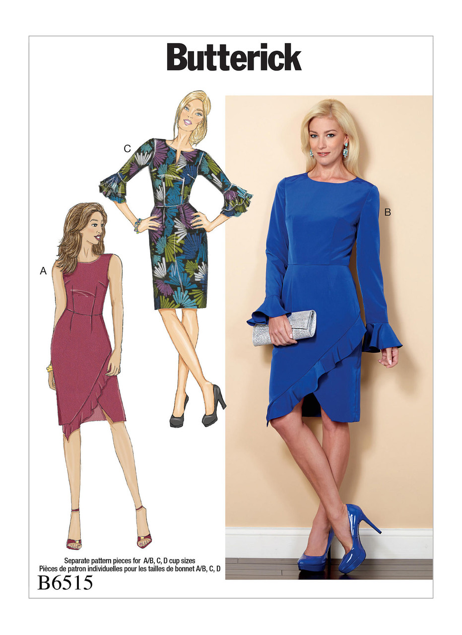 B6515 | Misses' Dress with Ruffle Variations | Butterick Patterns