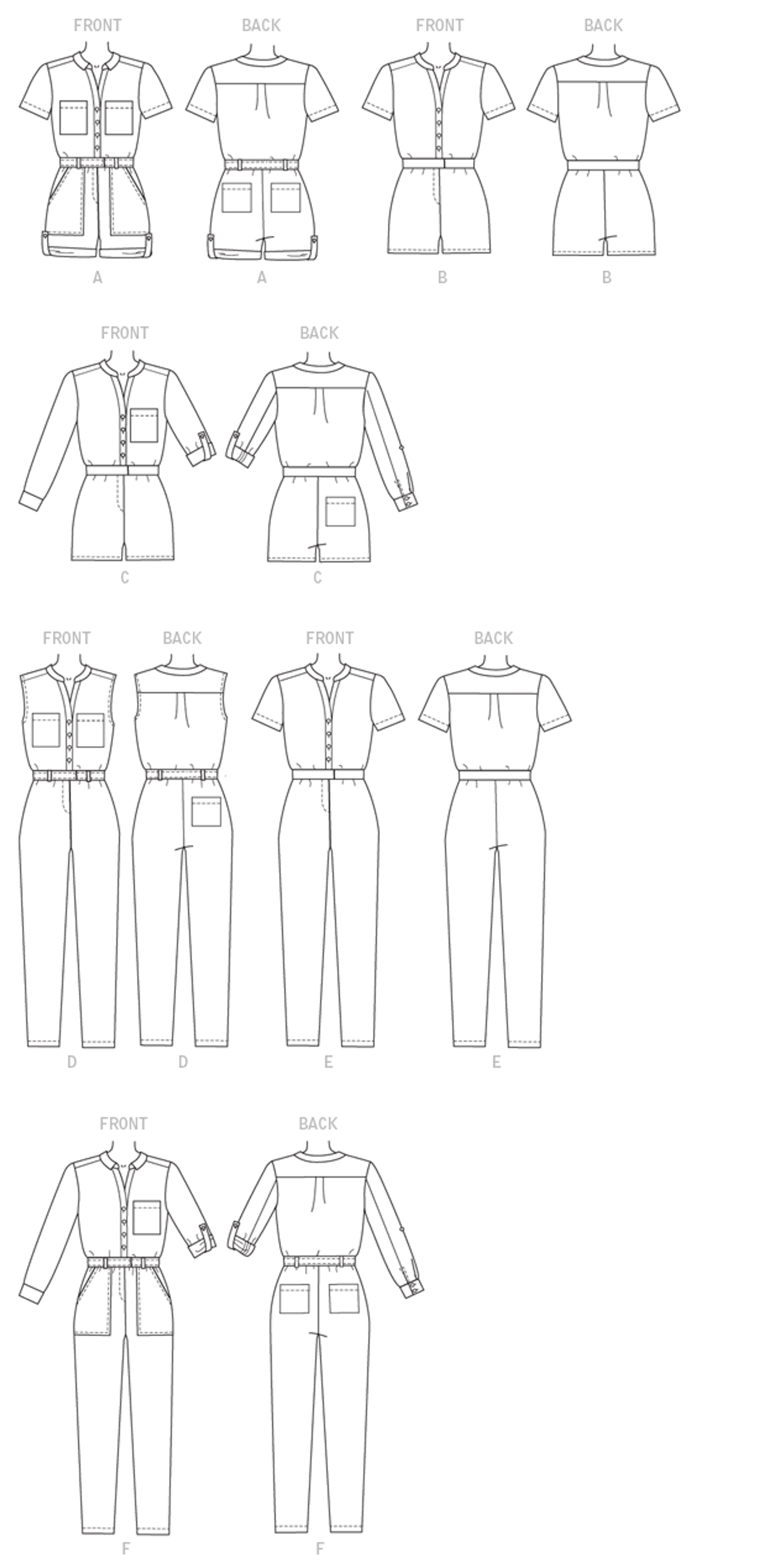 M7330 Misses' ButtonUp Utility Jumpsuits and Rompers McCall's Patterns