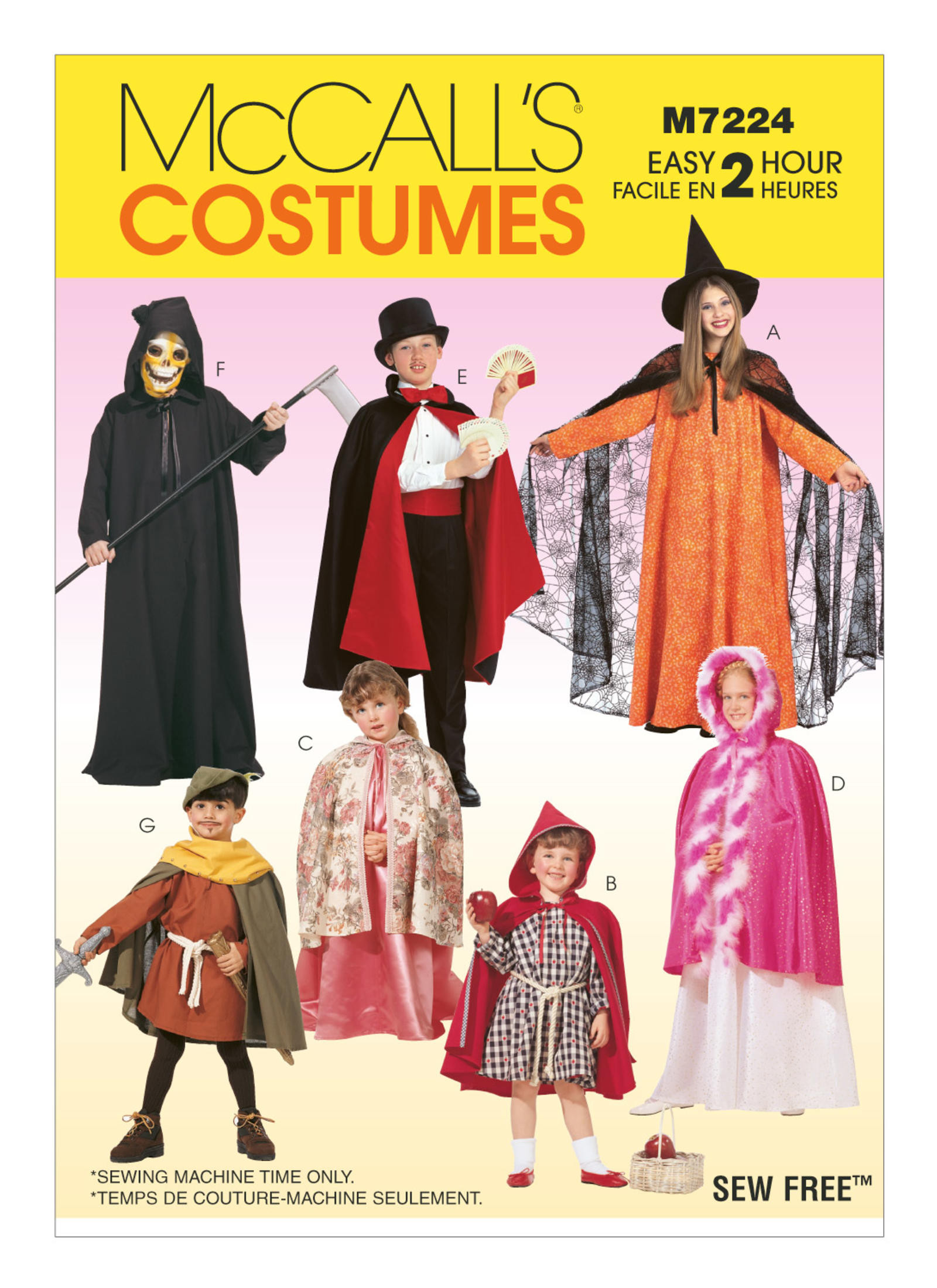 M7224 Children's, Boys' and Girls' Cape and Tunic Costumes McCall's