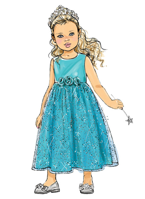 Butterick B6161 (Digital) | Children's/Girls' Gathered-Waist Dresses