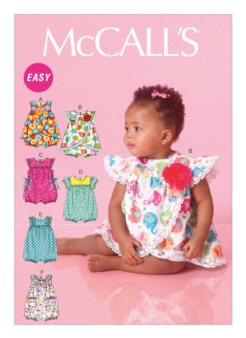 McCall's M7107 | Infants' Gathered Rompers | Front of Envelope