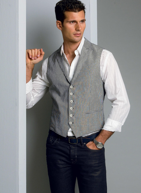 Vogue Patterns V8987 | Men's Collared or Collarless Vests