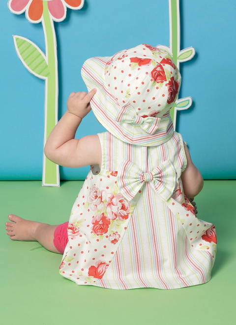 McCall's M7342 | Infants' Back-Bow Dresses, Panties, Leggings and Bucket Hat