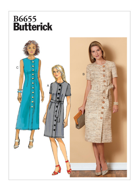 Butterick B6655 (Digital) | Misses'/Misses' Petite Dress and Sash | Front of Envelope