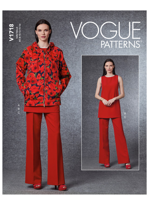 Vogue Patterns V1718 | Misses' Jacket, Tunic & Pants | Front of Envelope