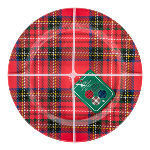 Appetizer Plates - Holiday Plaid